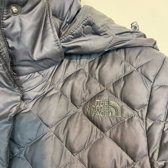 NORTH FACE QUILTED TRANSIT PARKA JACKET MEDIUM GRAPHITE GREY A8P2 GOOSE DOWN - Picture 3 of 8